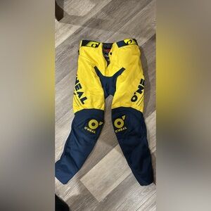 Men's O’Neal MX Yellow and Navy Blue Riding Pants